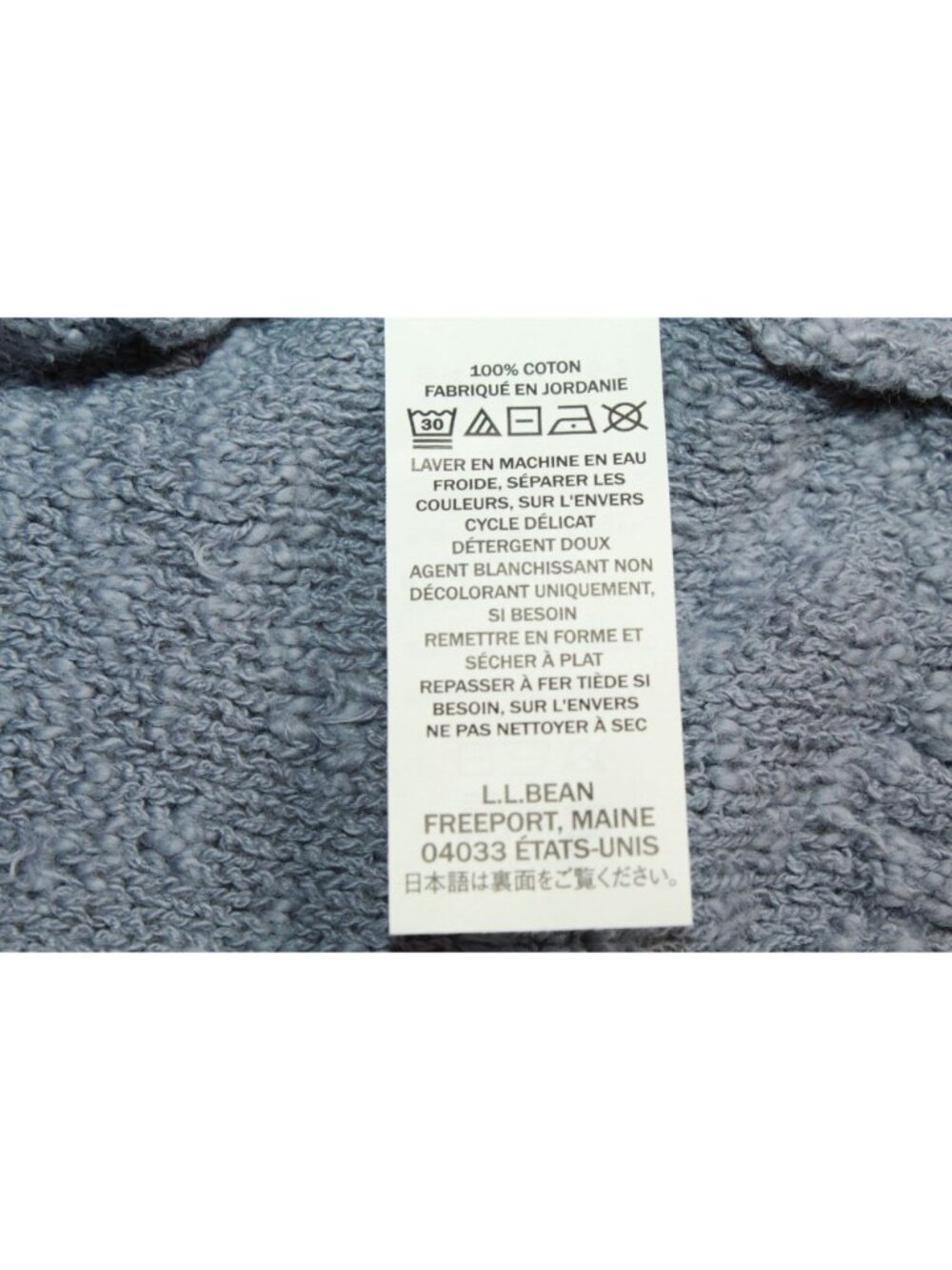 LL Bean Midweight Cotton Slub Sweater Henley Short Sleeve Soft Indigo Medium - Picture 9 of 11